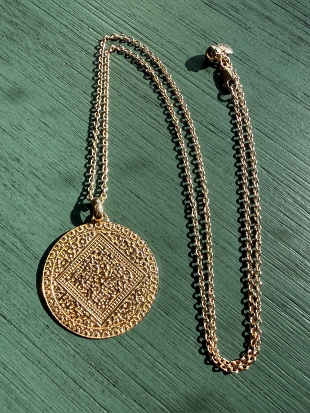 Monica Vinader Mini Marie Charm Pendant 18K Rose Gold Vermeil + 24” Rolo Chain
